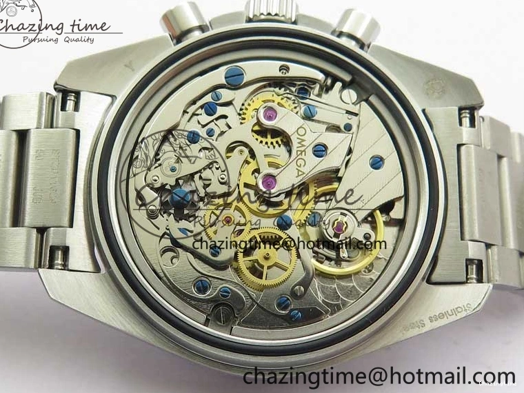 0111 Speedmaster SS Snoopy Apollo OMF Best Edition White Dial on SS Flat link Bracelet Venus Trendy 7882